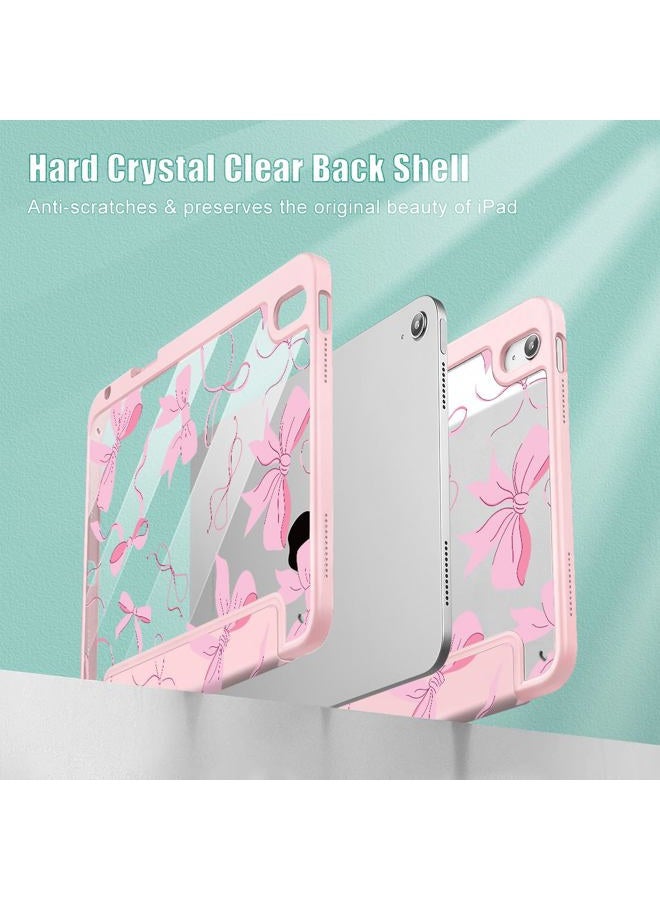 May Chen for iPad (A16) 11th Generation Case 11 Inch 2025, iPad 10th Gen Case 2022 10.9 inch, Built-in Pencil Holder with Shockproof Cover Clear Transparent Back Shell Auto Wake/Sleep, Pink P631 Bows - Image 4
