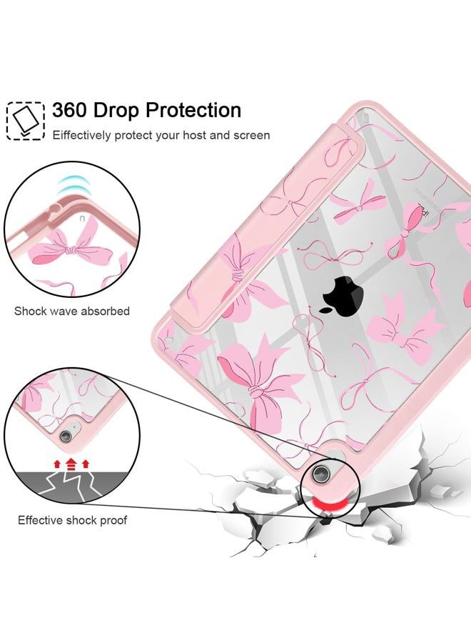May Chen for iPad (A16) 11th Generation Case 11 Inch 2025, iPad 10th Gen Case 2022 10.9 inch, Built-in Pencil Holder with Shockproof Cover Clear Transparent Back Shell Auto Wake/Sleep, Pink P631 Bows - Image 5