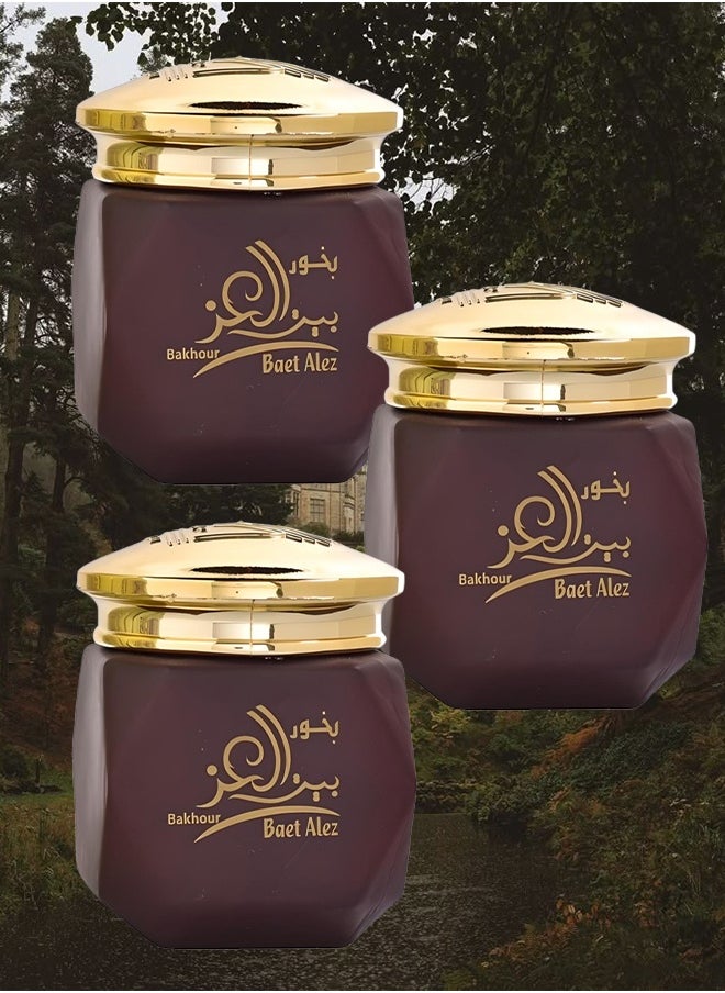 الماس للعطور 3 قطع بخور بيت العز 40 جرام  - Image 1