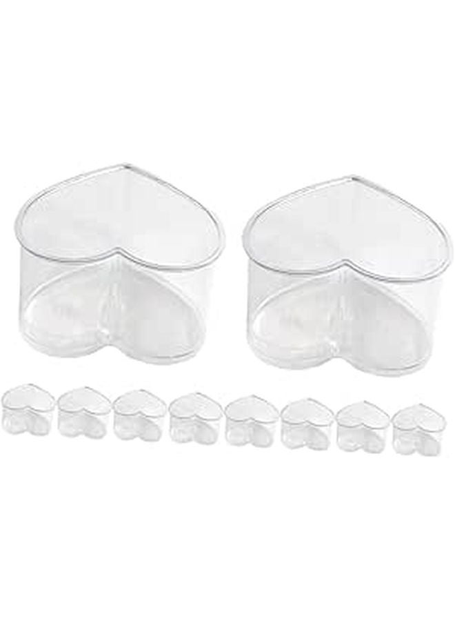 10pcs Heart Shaped Plastic Dessert Cups for Jellies Mousse Puddings and Party Events - Image 1