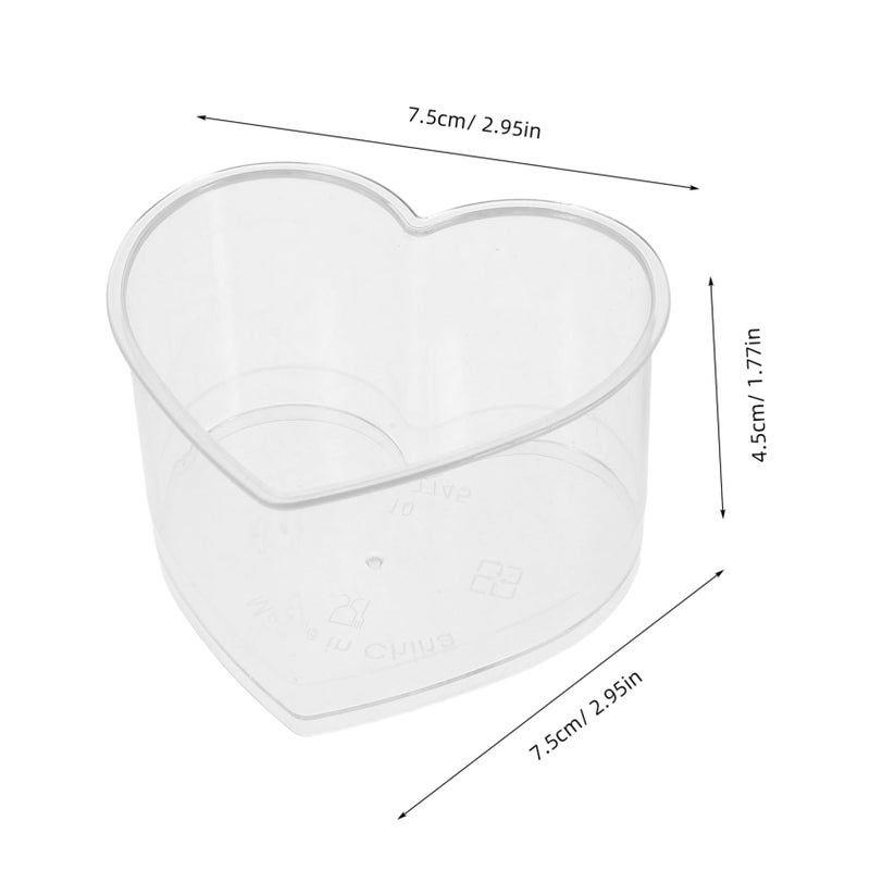10pcs Heart Shaped Plastic Dessert Cups for Jellies Mousse Puddings and Party Events - Image 3