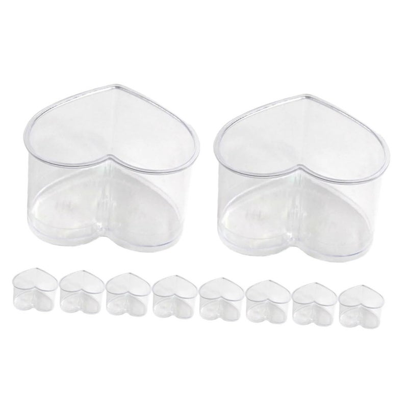 10pcs Heart Shaped Plastic Dessert Cups for Jellies Mousse Puddings and Party Events - Image 2