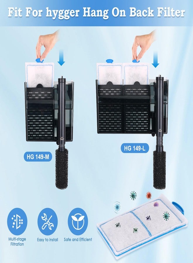 هايغر عبوة من 10 خراطيش فلتر كربون بديلة لحوض السمك من هيجر، فلتر معلق على الظهر HG149-M HG149-L - Image 3