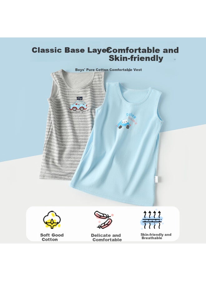 Yuzhaolin Children's Vest, Boys' Summer Thin Breathable Undershirt, Inner Wear For Toddlers And Older Children, Class A Small Vest - Image 2