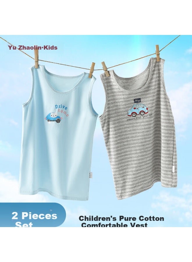 Yuzhaolin Children's Vest, Boys' Summer Thin Breathable Undershirt, Inner Wear For Toddlers And Older Children, Class A Small Vest - Image 1