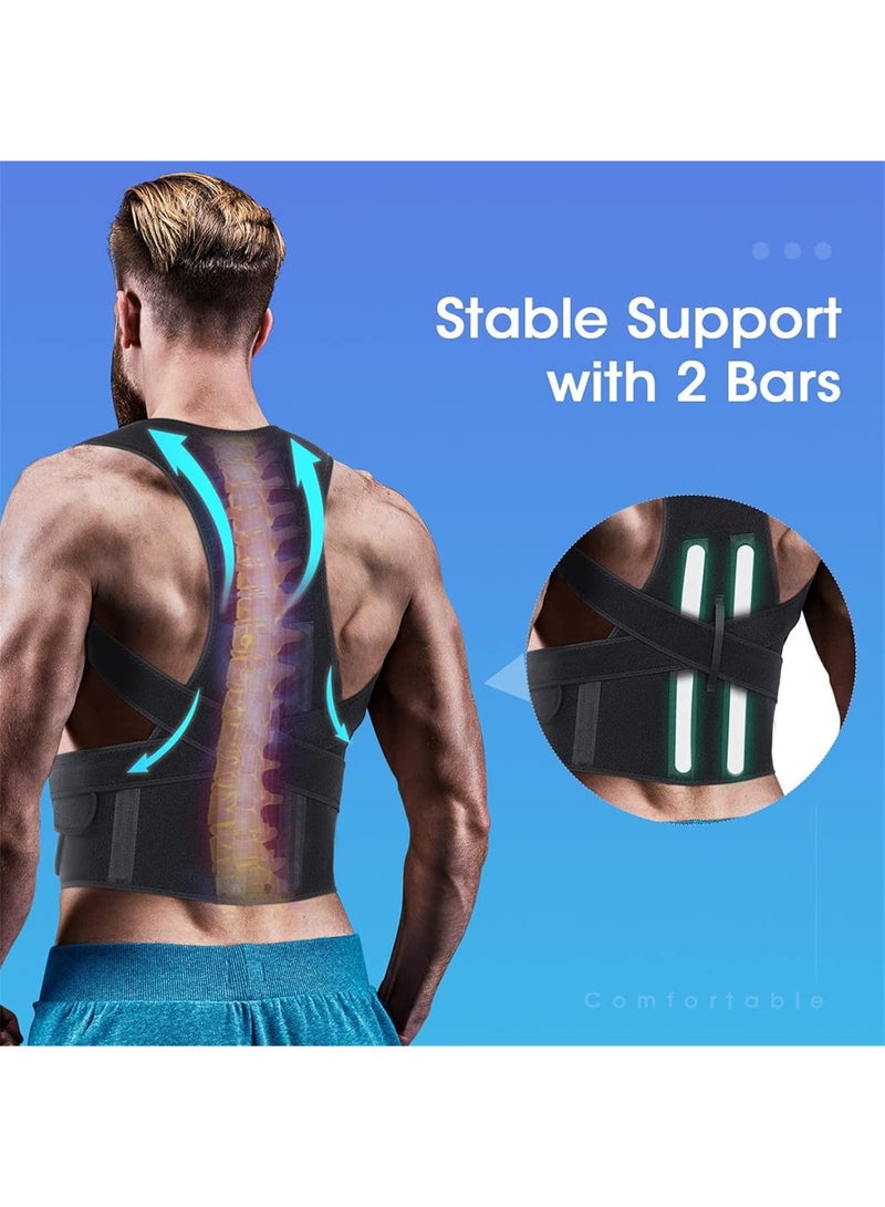 SOLARAE Posture Corrector for Women and Man, Back Brace Support straightener, Shoulder Lumbar Adjustable Breathable and Posture Corrector for Improve Posture, for Neck, Back and Shoulder Pain Relief, Black - Image 3