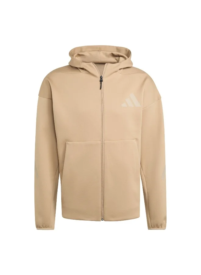 Adidas Adidas M Z.N.E. Fz Brown Hooded Track Top Track Tops For Men