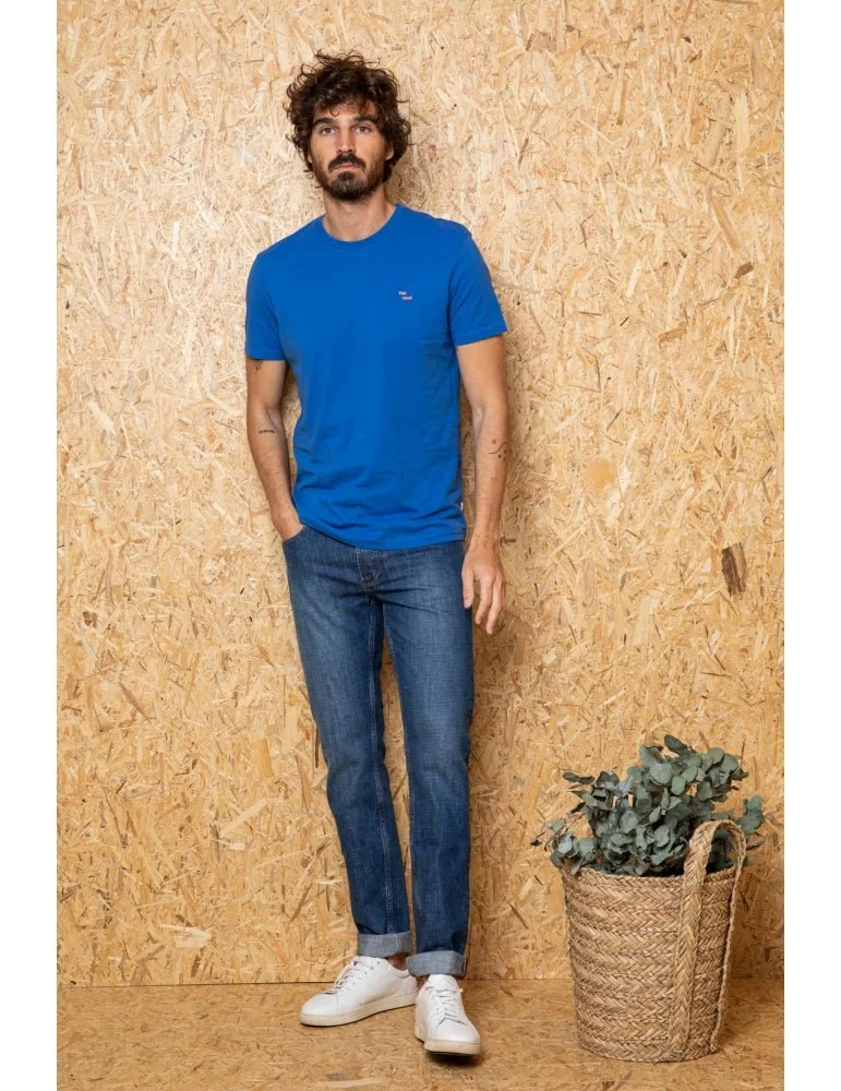 Jaqk Feel Good - Embroidered Blue T-Shirt