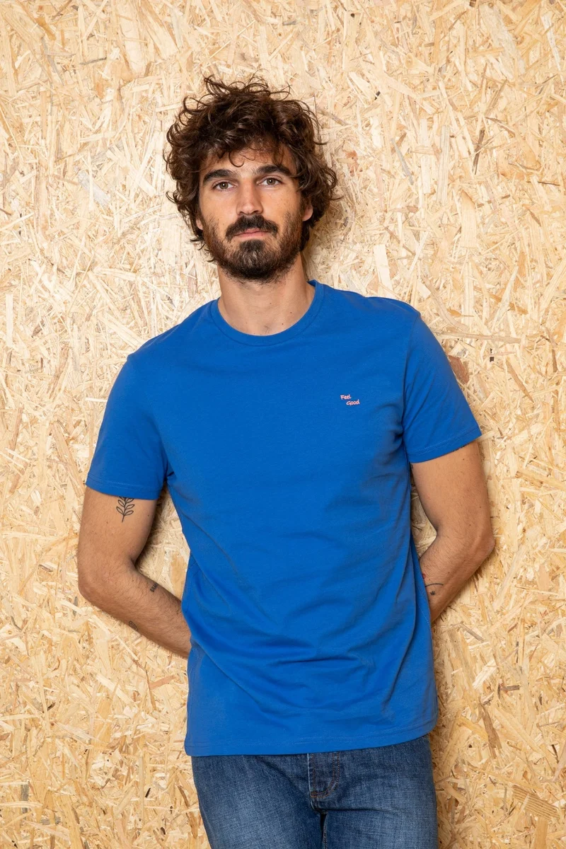 Jaqk Feel Good - Embroidered Blue T-Shirt