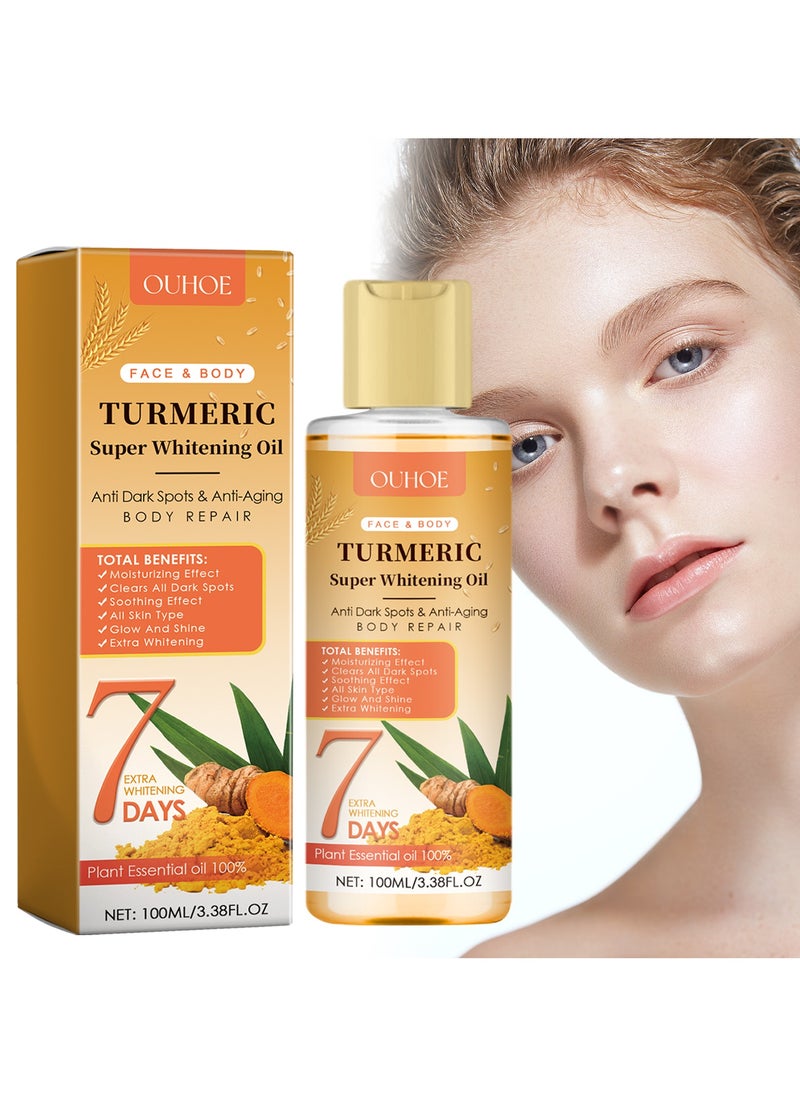 OUHOE Turmeric whitening skin care oil. Repair skin barrier. Soften, firm. Brighten and whiten. Fade joint darkness.  - Image 2