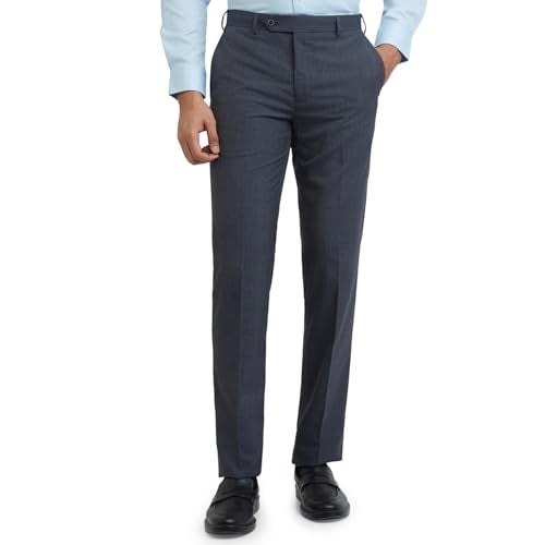Raymond Contemporary Fit Dark Blue Trouser for Men - Image 1