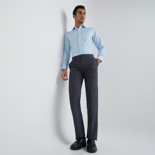 Raymond Contemporary Fit Dark Blue Trouser for Men - Image 5