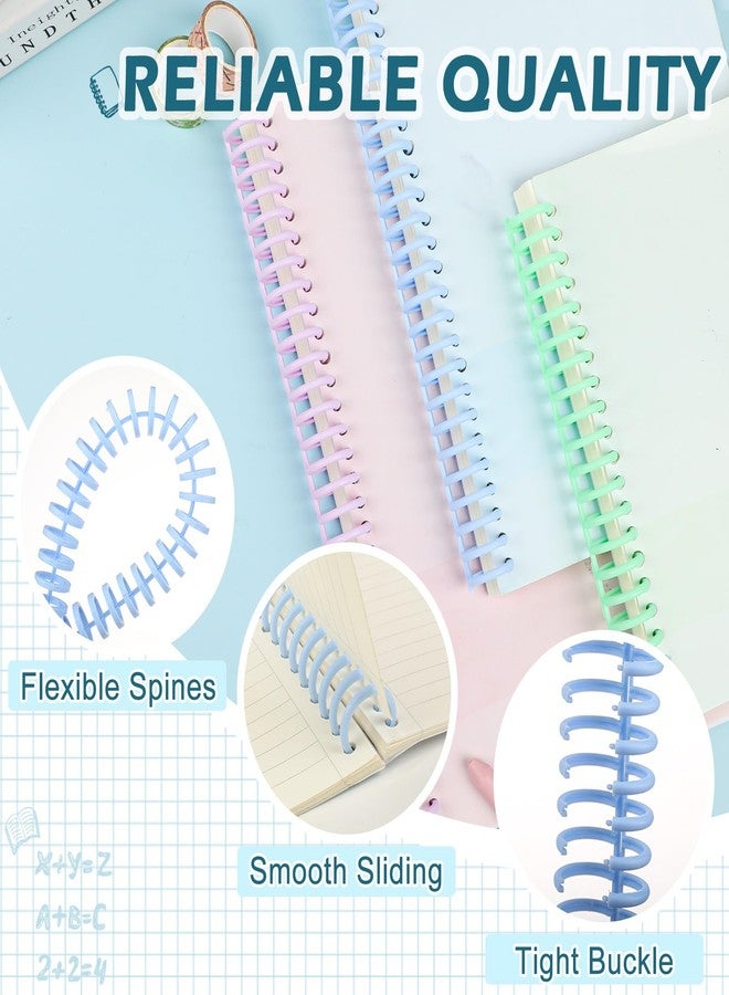 NEWEST 15 PCS Plastic Binding Combs, NEWEST 30 Rings Click Binding Coils, 3/4 Inch Diameter Comb Binding Spines, Assorted Colored 80 Sheets Capacity Binder Combs for Notebooks, Documents - Image 3