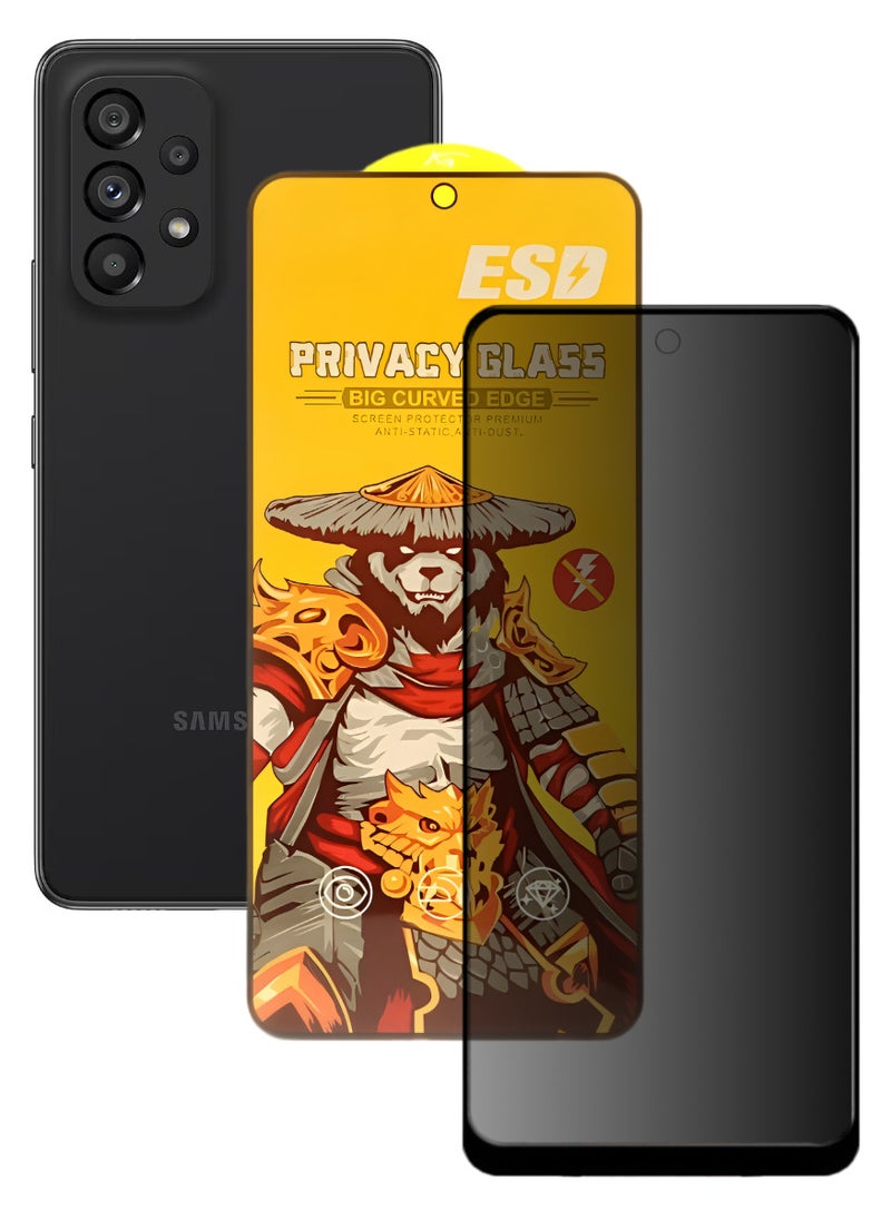 ESD Tempered Dustproof Privacy Glass Screen Protector Compatible For Samsung Galaxy A53 5G - Image 1
