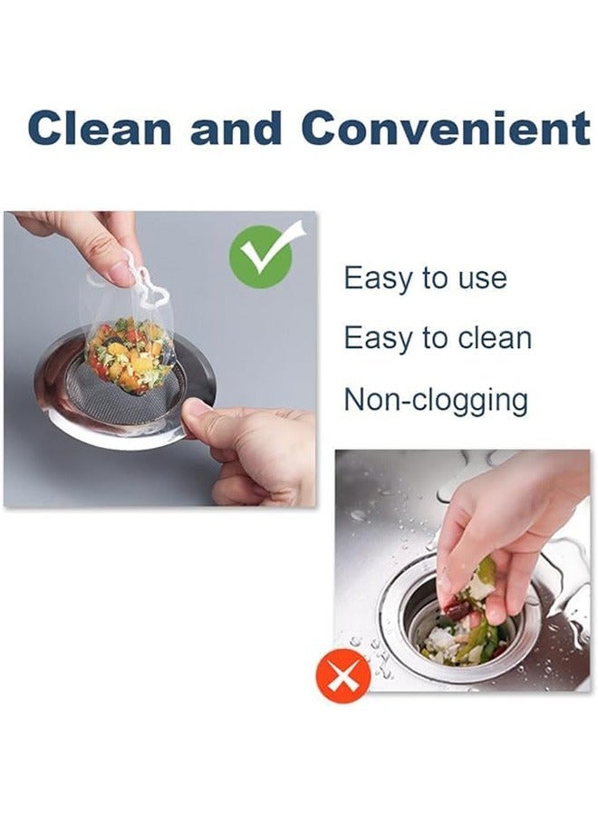 100 PCS Disposable Mesh Sink Strainer Bags, Kitchen Sink Strainer Trash Bag Sink Strainer Filter Mesh Bag Anti-Clogging Elastic Filter Bags Sink Net Strainer Filter Bags for Sink Drain - Image 2