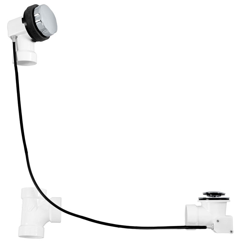 ويست براس Westbrass D50P45-26 45 بوصة مجموعة أدوات تشذيب استنزاف الحمام القياسية مع غطاء دوار للفائض وسدادة منبثقة وSch. 40 قطعة من التركيبات البلاستيكية، عبوة واحدة من الكروم المصقول - Image 1