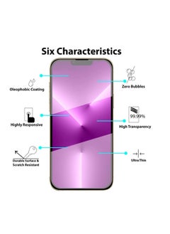 glassology iPhone 13 Pro 6.1 inch, 5D Full Coverage Tempered Glass Screen Protector, HD Clear, Distinctive High End Protective Film 9H Hardness  - Image 2