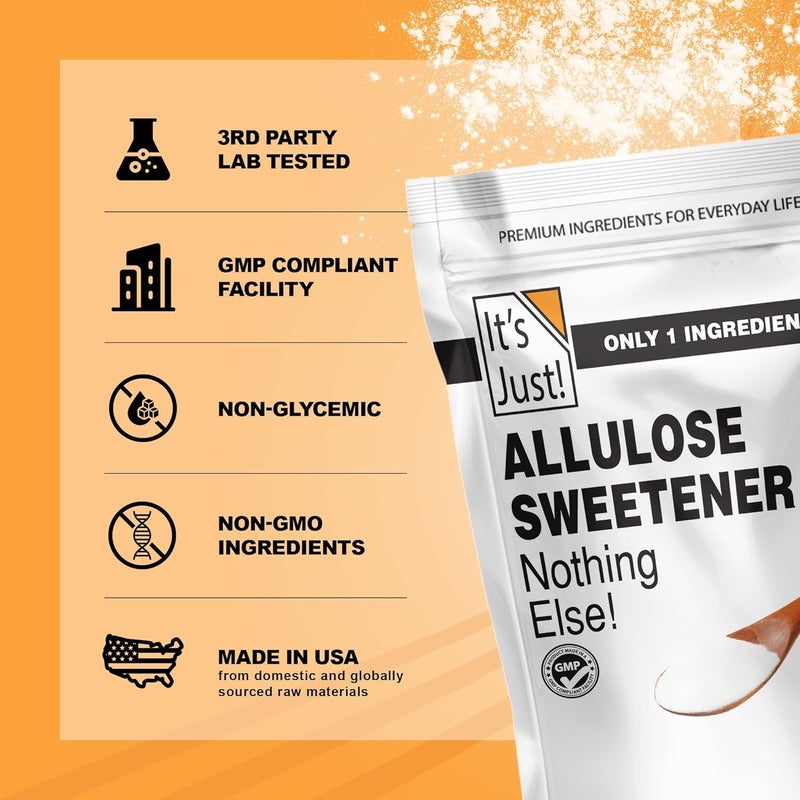 It's Just! Allulose Sweetener - Keto Friendly Sugar Substitute, Non-Glycemic, Non-GMO, 32oz - Image 5