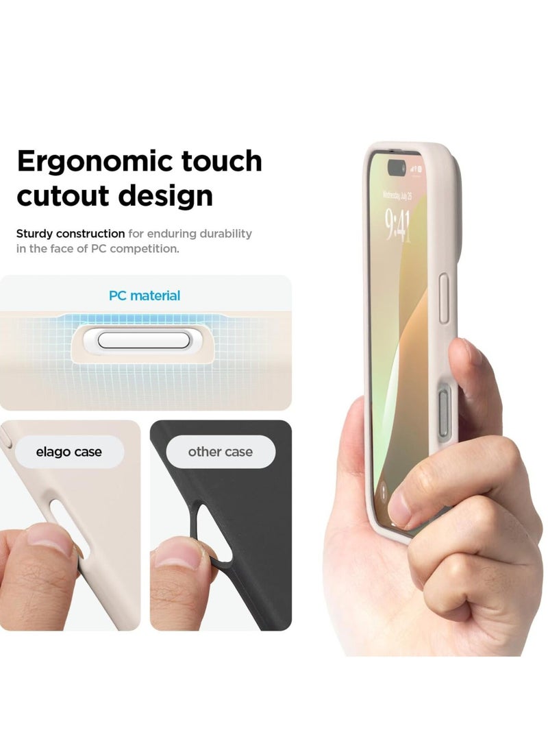 ELTRAZONE iPhone 16 Pro Case Cover - Full Body Protection, Shockproof, Slim, Anti-Scratch with Soft Microfiber Lining - Stone - Image 5