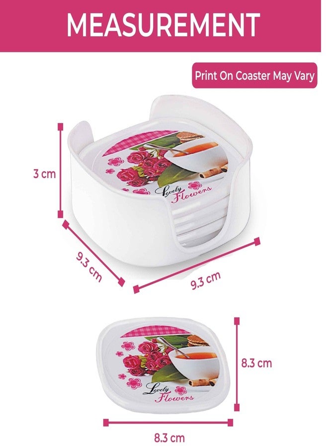aaKaR - Coffee Break Printed Coaster - Squared Shape Coaster with Stand - Set of 6 - Image 3