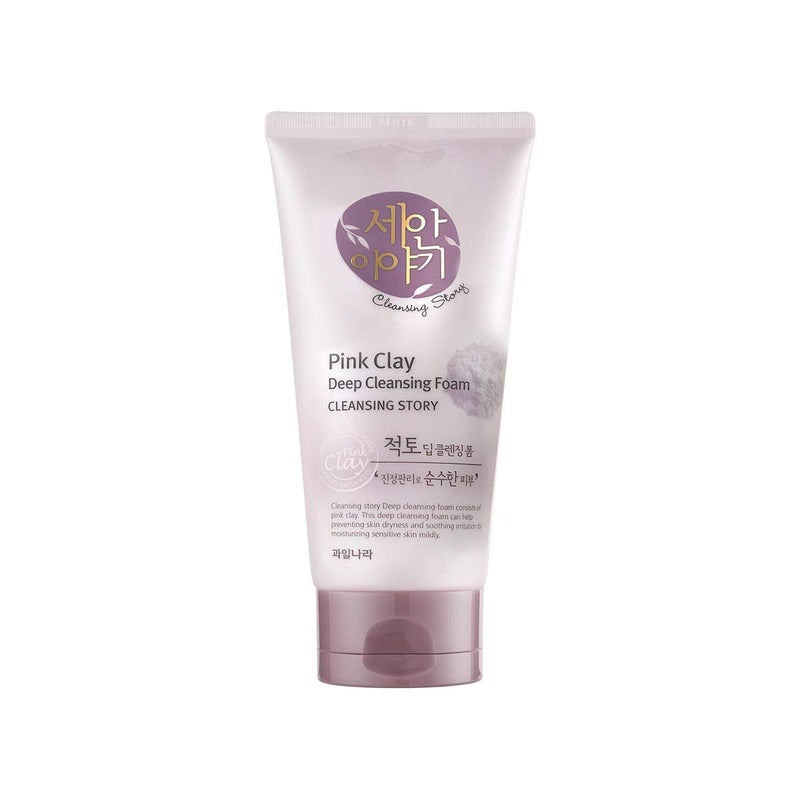 Kwailnara Cleansing Story Natural Facial Deep Foam Cleansing - Pink Clay
