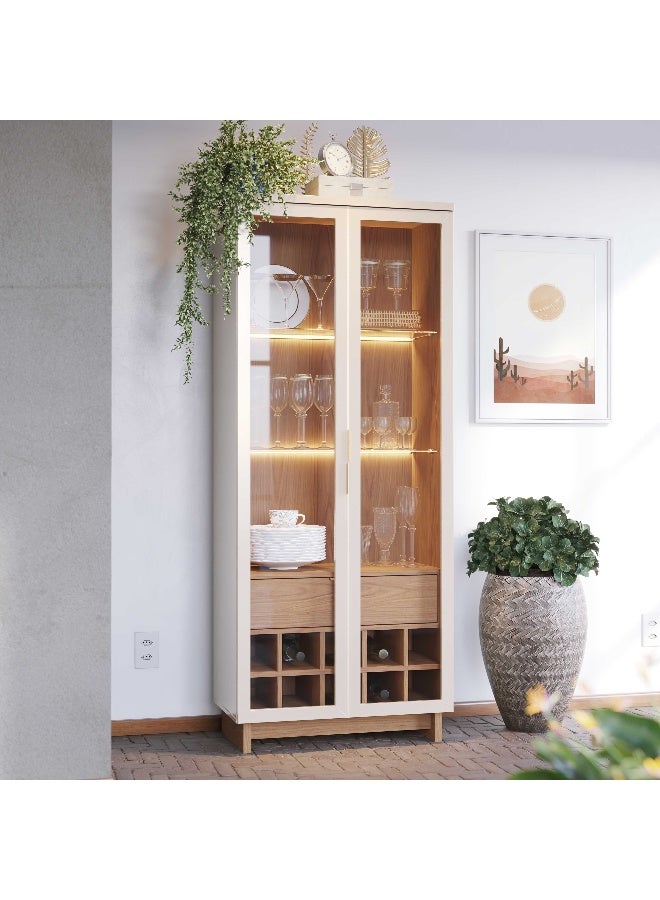 Home Box Volca 2-Door Curio Cabinet with LED Light - Image 1