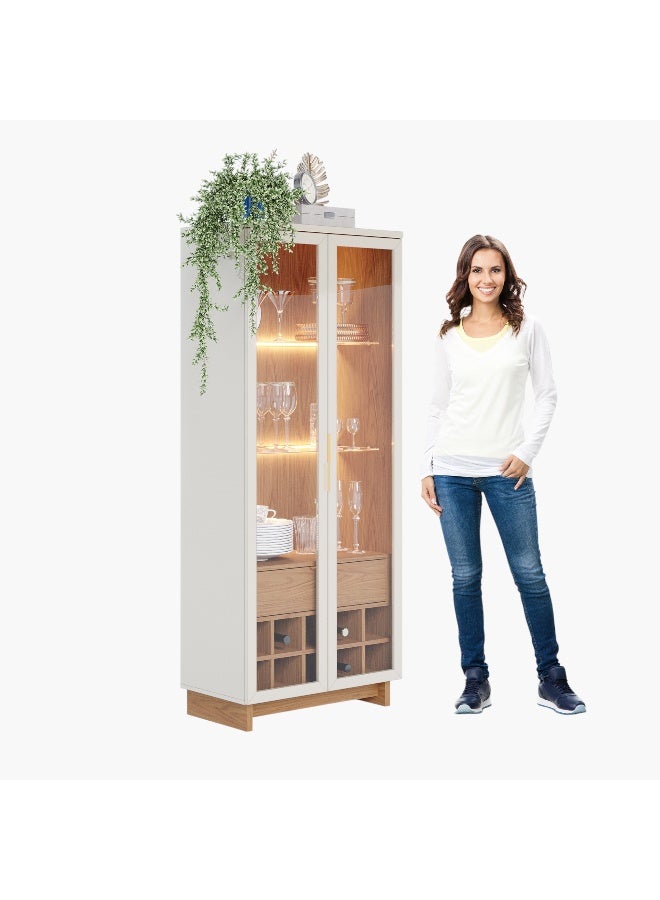 Home Box Volca 2-Door Curio Cabinet with LED Light - Image 2
