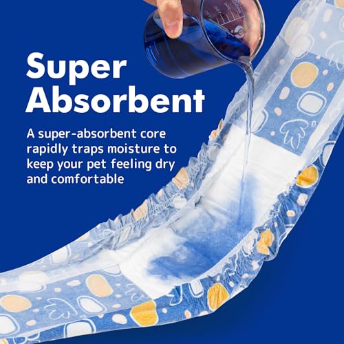 MICOOYO Male Dog Diapers, Disposable Male Dog Wraps with Wetness Indicator, Super Absorbent | Leak Proof Doggie Diapers for Incontinence, Marking, Puppy Training, M,18-25-inch Waist, 20 Counts - Image 3