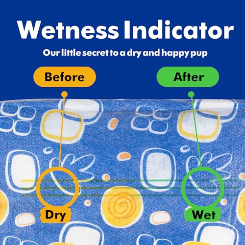 MICOOYO Male Dog Diapers, Disposable Male Dog Wraps with Wetness Indicator, Super Absorbent | Leak Proof Doggie Diapers for Incontinence, Marking, Puppy Training, M,18-25-inch Waist, 20 Counts - Image 4
