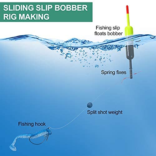 Sumind 10 Pieces Fishing Bobbers Fishing Floats and Bobbers Fishing Floaters Crappie Bobbers Spring Slip Bobbers Fishing Float Accessories for Fishing (Black and Yellow,2.4 Inch) - Image 4