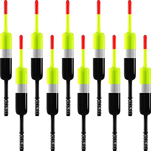 Sumind 10 Pieces Fishing Bobbers Fishing Floats and Bobbers Fishing Floaters Crappie Bobbers Spring Slip Bobbers Fishing Float Accessories for Fishing (Black and Yellow,2.4 Inch) - Image 1