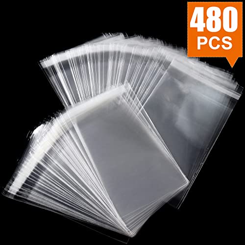 NEOACT 480 PCS Clear Resealable Cellophane Bags 2 Sizes with 180 PCS 3.5×5 Inches, 300 PCSS 4×6 Inches Good for Bakery, Snacks, Candle, Soap, Cookie, Cards. - Image 2