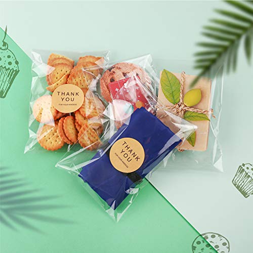 NEOACT 480 PCS Clear Resealable Cellophane Bags 2 Sizes with 180 PCS 3.5×5 Inches, 300 PCSS 4×6 Inches Good for Bakery, Snacks, Candle, Soap, Cookie, Cards. - Image 3