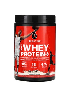 SIX STAR SIXSTAR, 100% Whey Protein Plus, Cookies & Cream, 1.85 lbs (839 g)  - Image 1