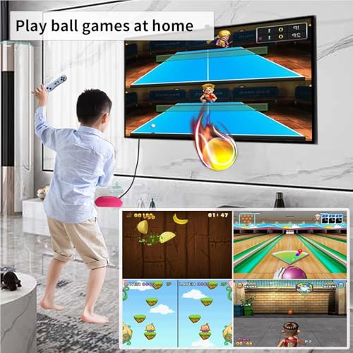 YRPRSODF TV Game Console Built in 100+ Games, Handheld Video Game Machine with 2.4G Wireless Gamepad Somatosensory Control, HD Plug and Play, Home Interactive& Puzzle Games, Red - Image 3