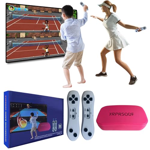 YRPRSODF TV Game Console Built in 100+ Games, Handheld Video Game Machine with 2.4G Wireless Gamepad Somatosensory Control, HD Plug and Play, Home Interactive& Puzzle Games, Red - Image 1