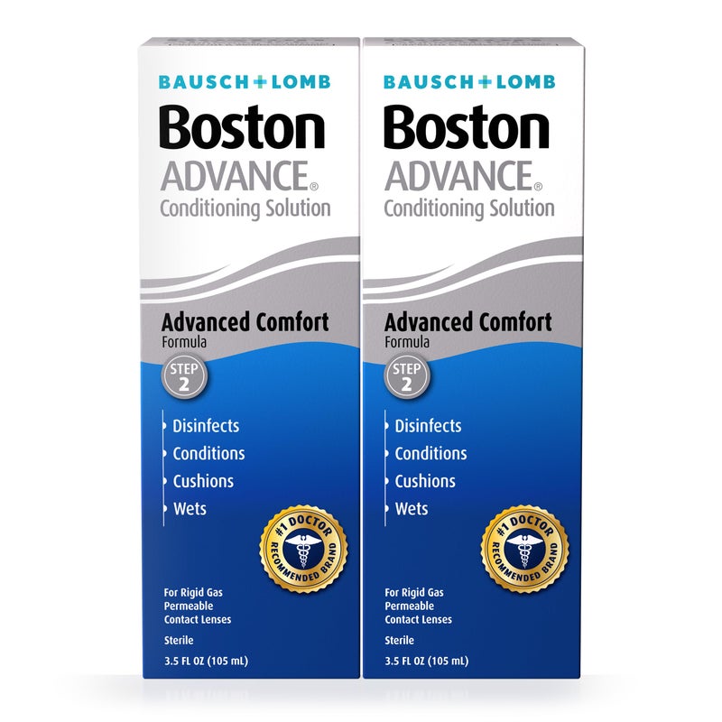 Boston Boston ADVANCE Contact Lens Conditioning Solution for Rigid Gas Permeable RGP Lens Step 2 Conditions and Wets for Comfort 35 Fl Oz Pack of 2 