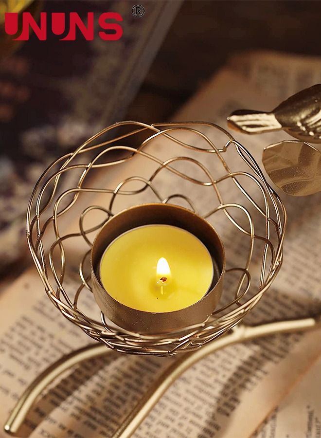 UNUNS Iron Candle Holders,Vintage Candle Stand For Home Decor Centerpiece, Golden Iron Candle Holder,Tabletop Decorative TeaLight Candle Stands - Image 5