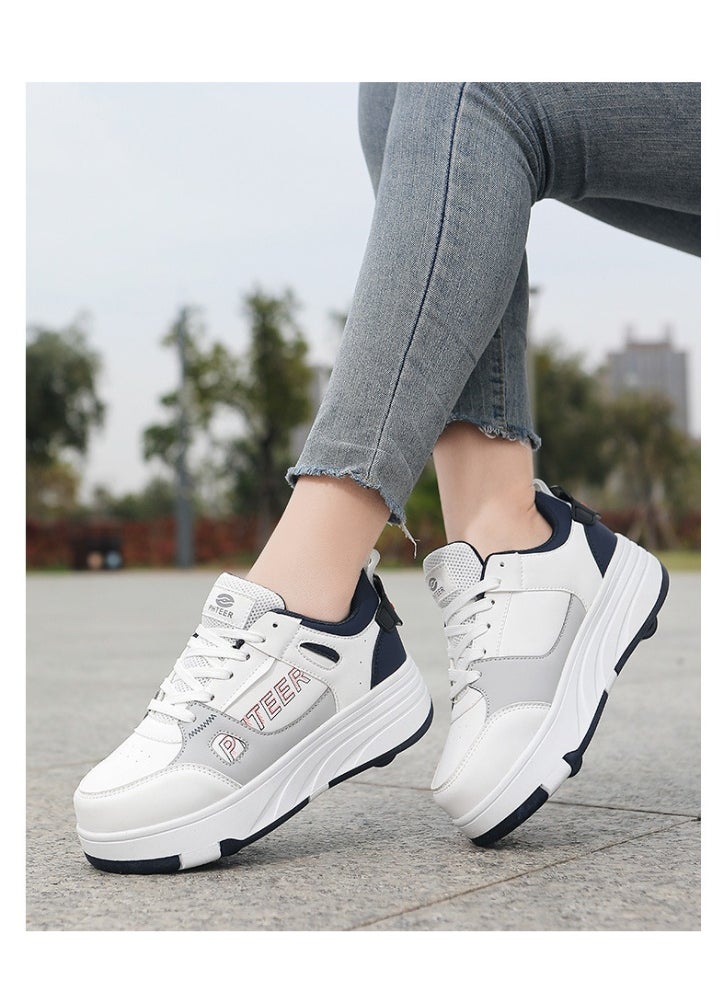 NIBEMINENT Kids Roller Skates Shoes 4 Wheels Roller Shoes Boys Girls Wheel Shoes Roller Sneakers Shoes for Beginner More Balanced  - Image 3