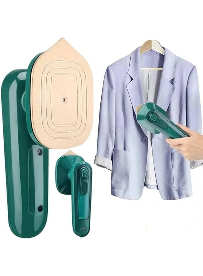 Portable handheld steam iron with spray nozzle, compact electric garment press with anti-drip design, lightweight for travel, garment care, crafts, sewing, and home use with silicone pad. - Image 1