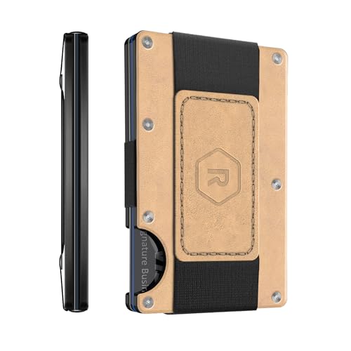 The Ridge Ridge Wallet for Men - Slim Minimalist Compact Wallet with RFID Protected Lining, Leather Front Pocket Wallets for Men with Cash Strap (Natural Tan) - Image 1