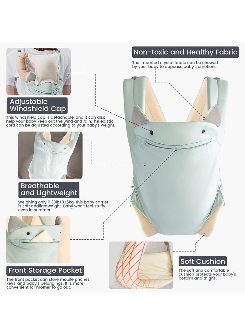 Bebiland Baby Carrier Newborn to Toddler with Pocket, 4-in-1 Easy to Wear Ergonomic Adjustable Breathable Carrier Slings, Perfect for Baby Infants up to 15kg Toddlers, Green  - Image 4