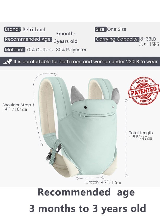 Bebiland Baby Carrier Newborn to Toddler with Pocket, 4-in-1 Easy to Wear Ergonomic Adjustable Breathable Carrier Slings, Perfect for Baby Infants up to 15kg Toddlers, Green  - Image 2
