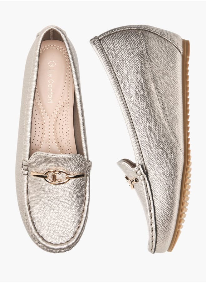 Le Confort Women Metal Accent Slip-On Loafers with Wedge Heels  - Image 1