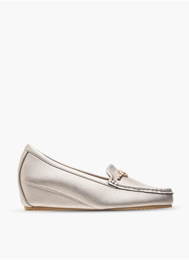 Le Confort Women Metal Accent Slip-On Loafers with Wedge Heels  - Image 3