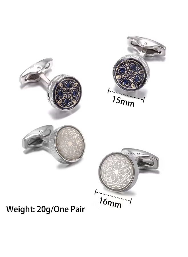 1 Pairs Men's Cufflinks, Shirt Suit Cufflinks, with Classic Calm and Unique Design are Suitable for Formal occasions and Daily Mens Accessories（with Cufflink Box） - Image 3