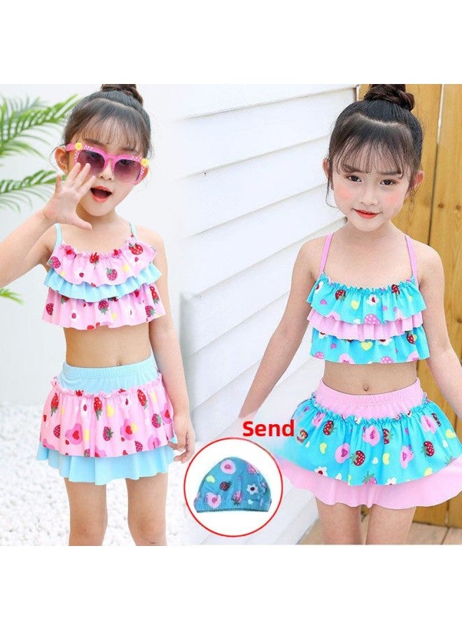 إسكدنيا ملابس سباحة للأطفال للفتيات مقاس صغير ومتوسط ​​وكبير ملابس سباحة للفتيات من سبليت برينسيس بوكسر - اللون: وردي - المقاس: XL (17.50 كجم - 22.50 كجم - Image 2