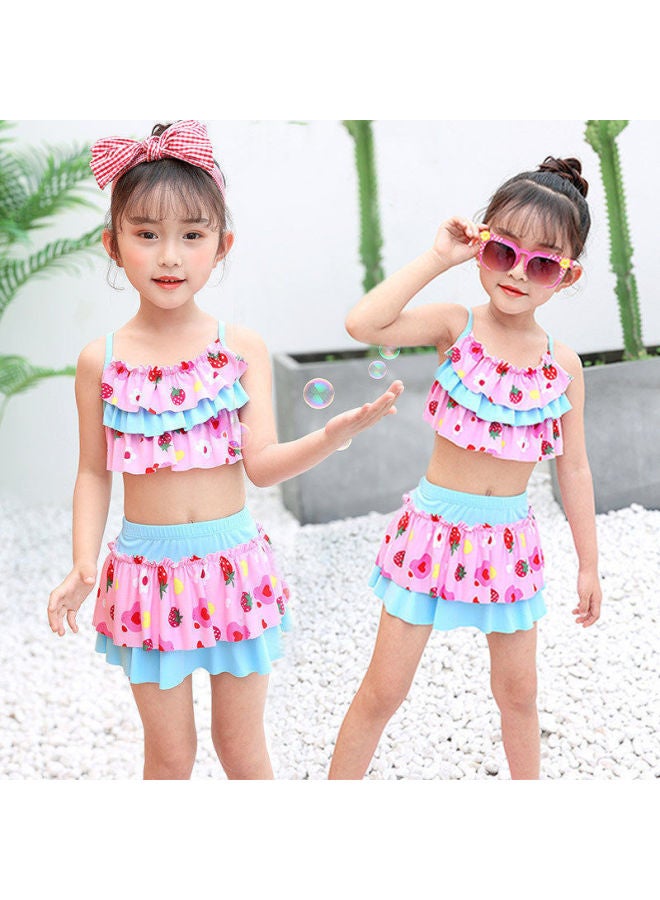 إسكدنيا ملابس سباحة للأطفال للفتيات مقاس صغير ومتوسط ​​وكبير ملابس سباحة للفتيات من سبليت برينسيس بوكسر - اللون: وردي - المقاس: XL (17.50 كجم - 22.50 كجم - Image 1