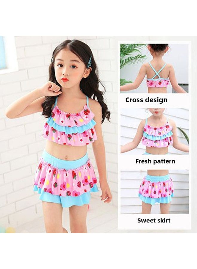 إسكدنيا ملابس سباحة للأطفال للفتيات مقاس صغير ومتوسط ​​وكبير ملابس سباحة للفتيات من سبليت برينسيس بوكسر - اللون: وردي - المقاس: XL (17.50 كجم - 22.50 كجم - Image 3