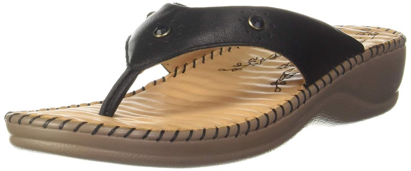 Scholl Women Melissa Black Leather Fashion Slippers-3 UK (6746005) - Image 1